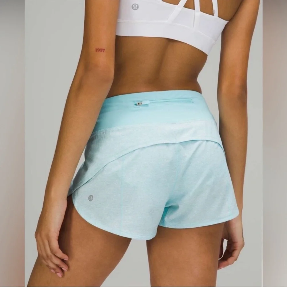 Lululemon Speed Up Short 2.5" Heather Lux Multi Icing Blue/Icing Blue - Picture 1 of 12